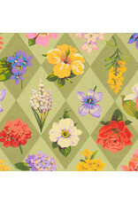 Martha Negley Nation of Flowers, State Flowers in Sage, Fabric Half-Yards