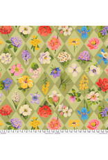 Martha Negley Nation of Flowers, State Flowers in Sage, Fabric Half-Yards