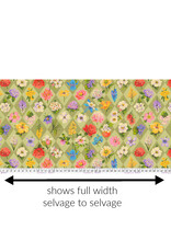 Martha Negley Nation of Flowers, State Flowers in Sage, Fabric Half-Yards