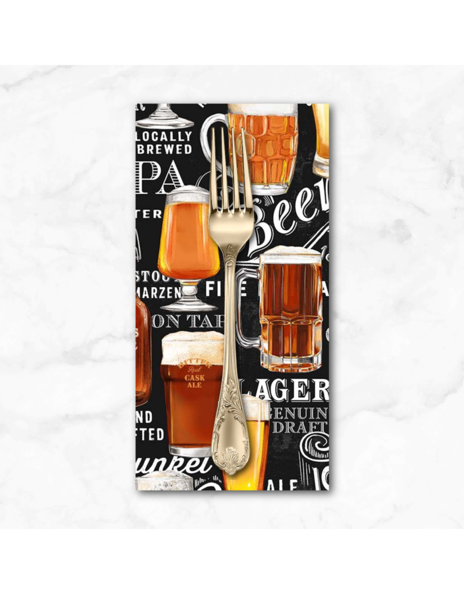 PD's Northcott Collection ON SALE-The Cave, Beers on Chalk Board in Black, Dinner Napkin