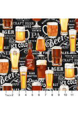 PD's Northcott Collection ON SALE-The Cave, Beers on Chalk Board in Black, Dinner Napkin