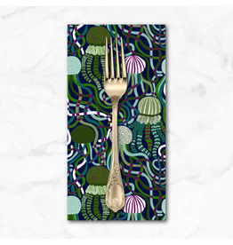 PD'S Free Spirit Collection Rising Tide, Abyss in Green, Dinner Napkin