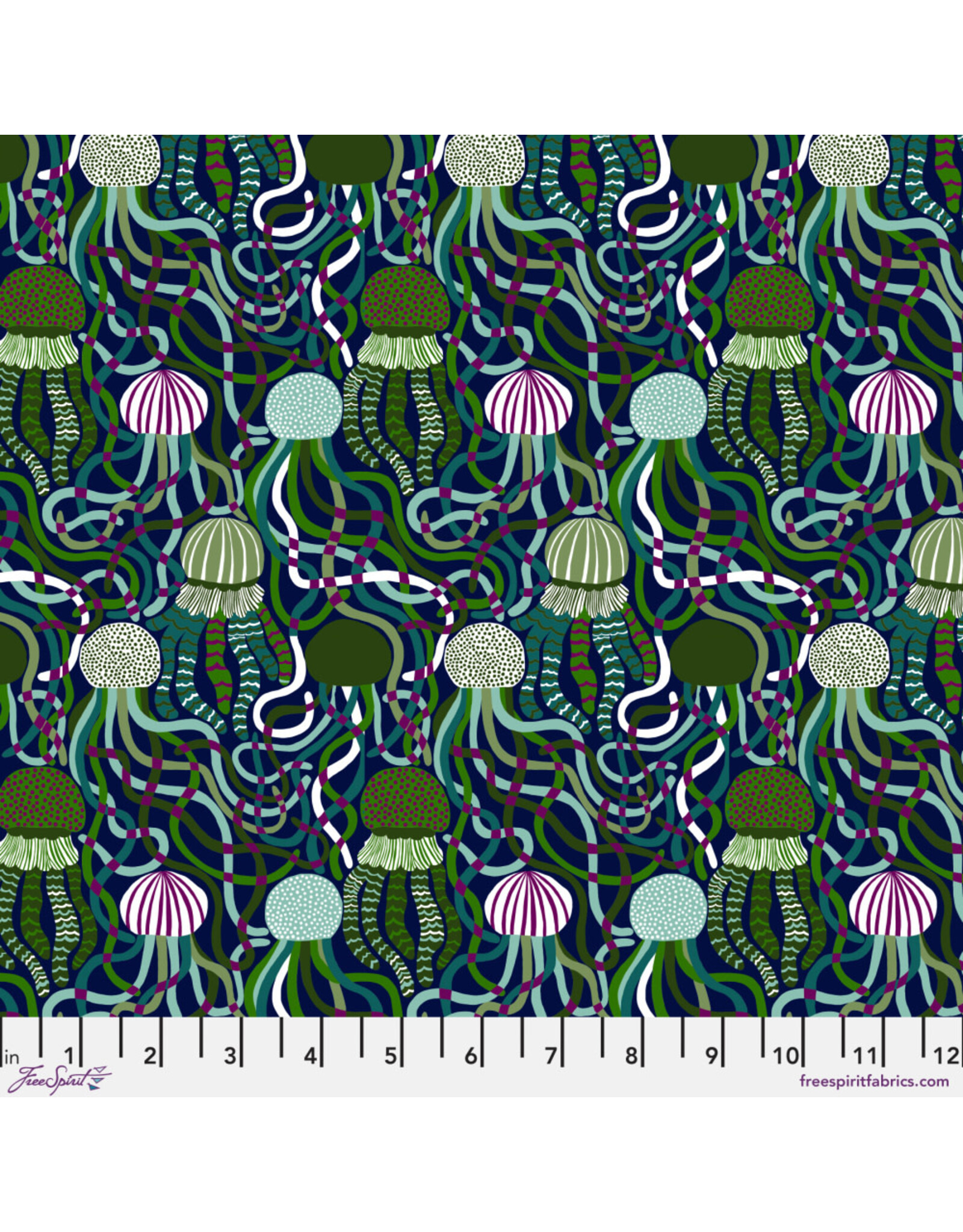 PD'S Free Spirit Collection Rising Tide, Abyss in Green, Dinner Napkin