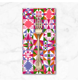 PD'S Free Spirit Collection Rising Tide, Brine in Pink, Dinner Napkin