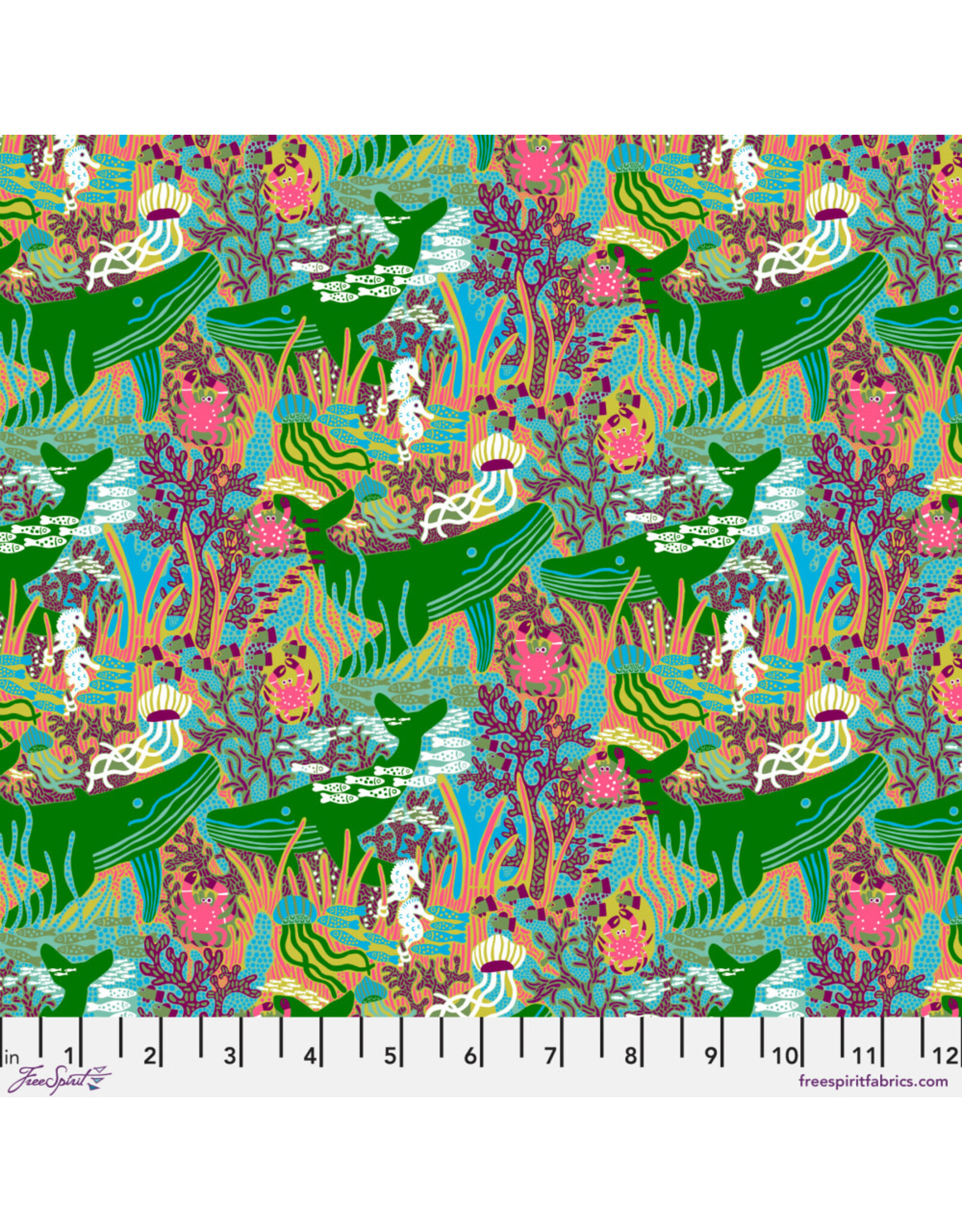 PD'S Free Spirit Collection Rising Tide, Currents in Green, Dinner Napkin