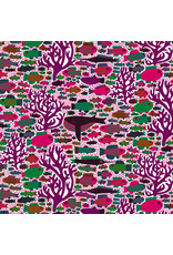 Monika Forsberg Rising Tide, Drifting in Pink, Fabric Half-Yards
