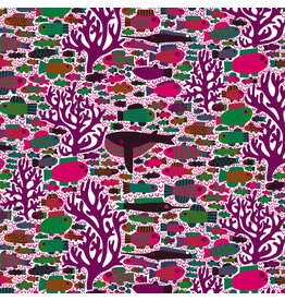 Monika Forsberg Rising Tide, Drifting in Pink, Fabric Half-Yards