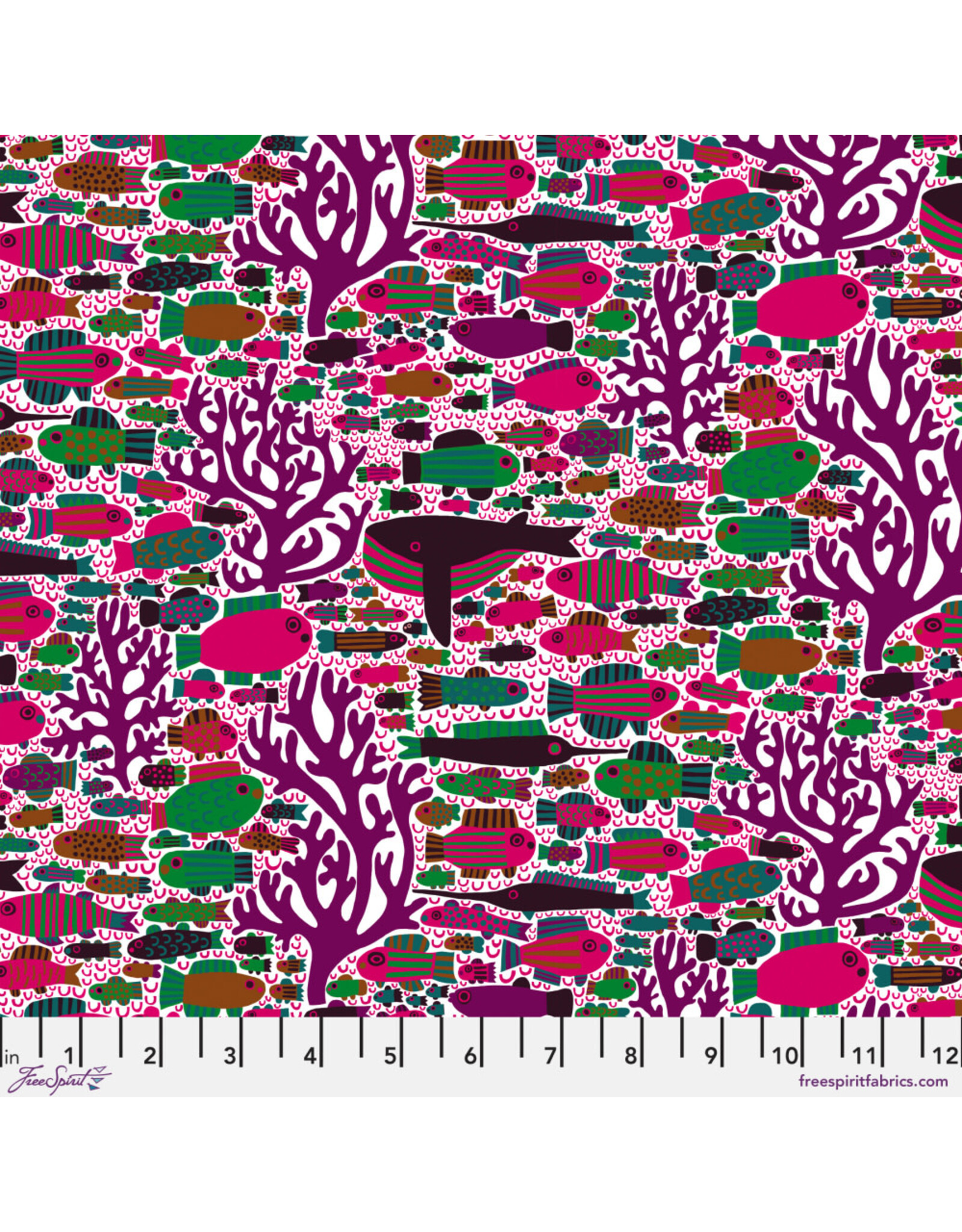 Monika Forsberg Rising Tide, Drifting in Pink, Fabric Half-Yards