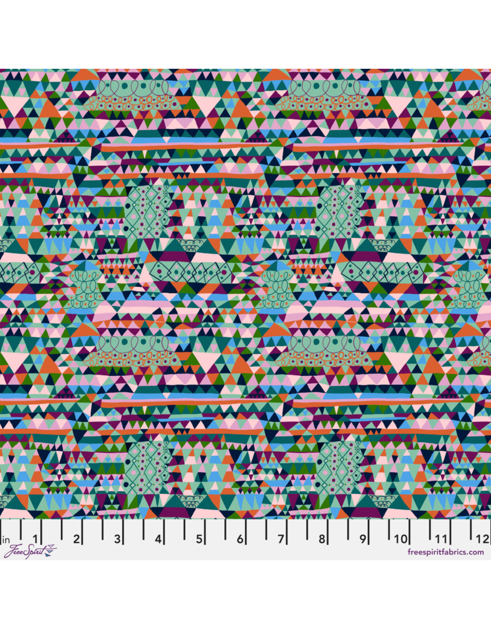 Monika Forsberg Rising Tide, Ripple in Mint, Fabric Half-Yards