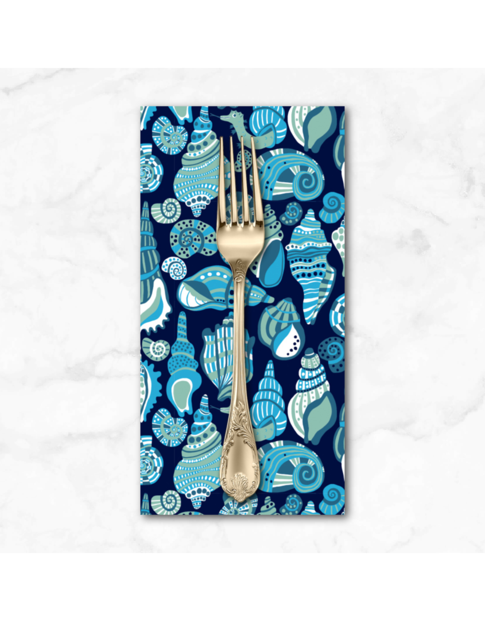 PD'S Free Spirit Collection Rising Tide, Rock Pool in Blue, Dinner Napkin