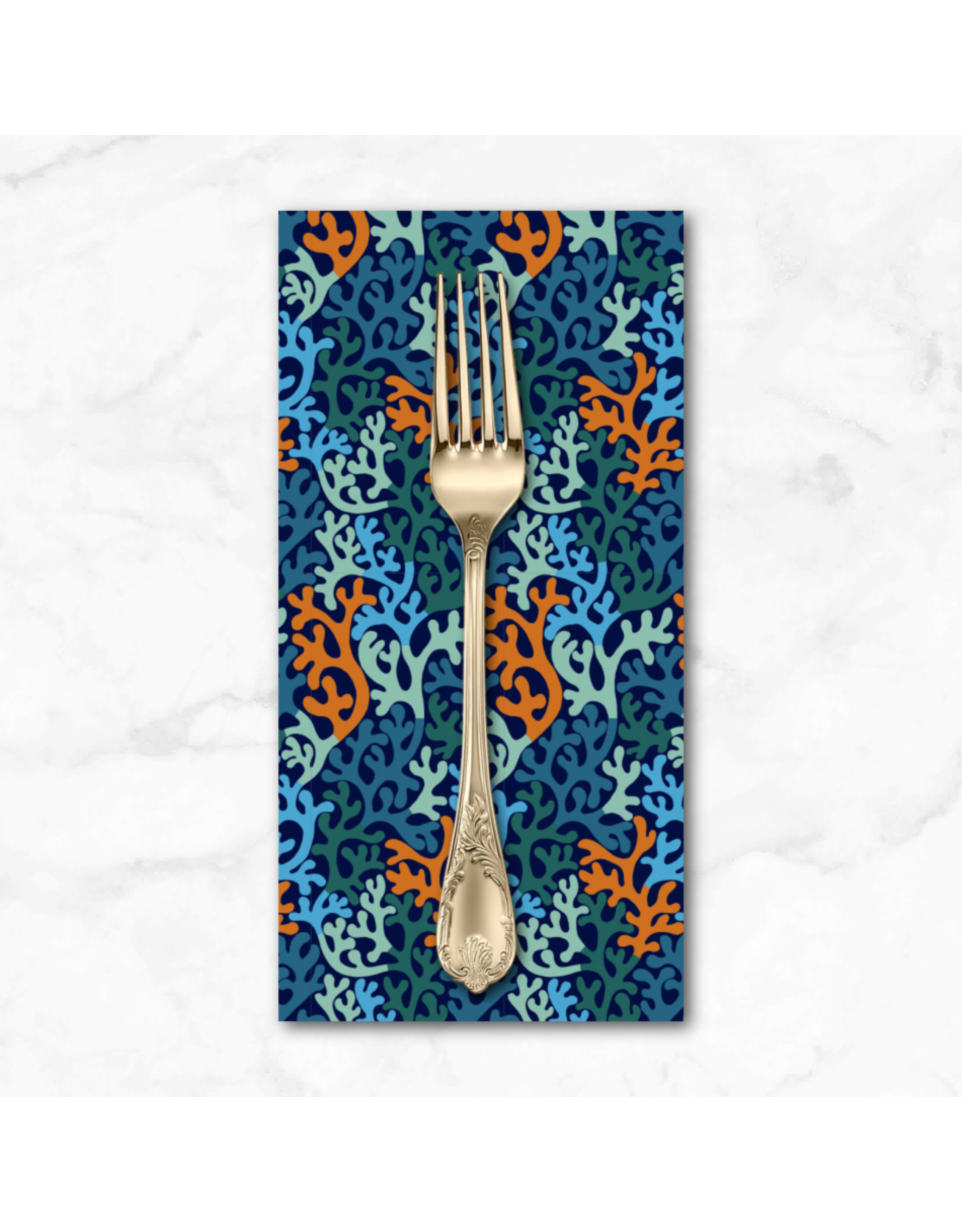 PD'S Free Spirit Collection Rising Tide, Seagrass in Blue, Dinner Napkin