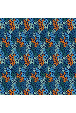 Monika Forsberg Rising Tide, Seagrass in Blue, Fabric Half-Yards