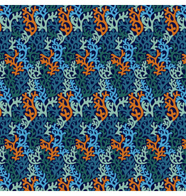 Monika Forsberg Rising Tide, Seagrass in Blue, Fabric Half-Yards
