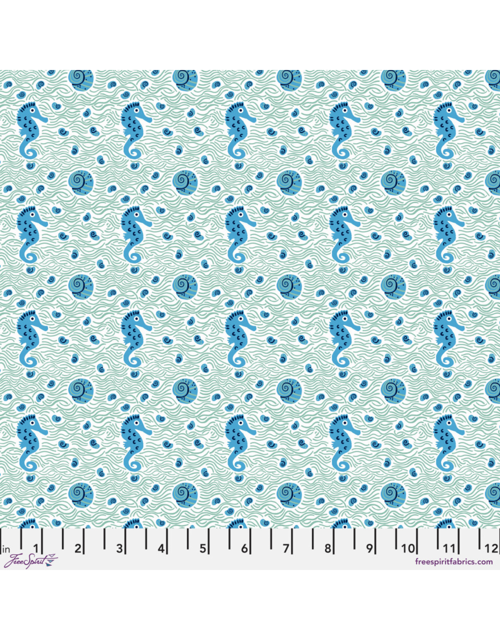 Monika Forsberg Rising Tide, Shallows in Mint, Fabric Half-Yards