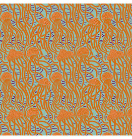 Monika Forsberg Rising Tide, Tidal in Mint, Fabric Half-Yards