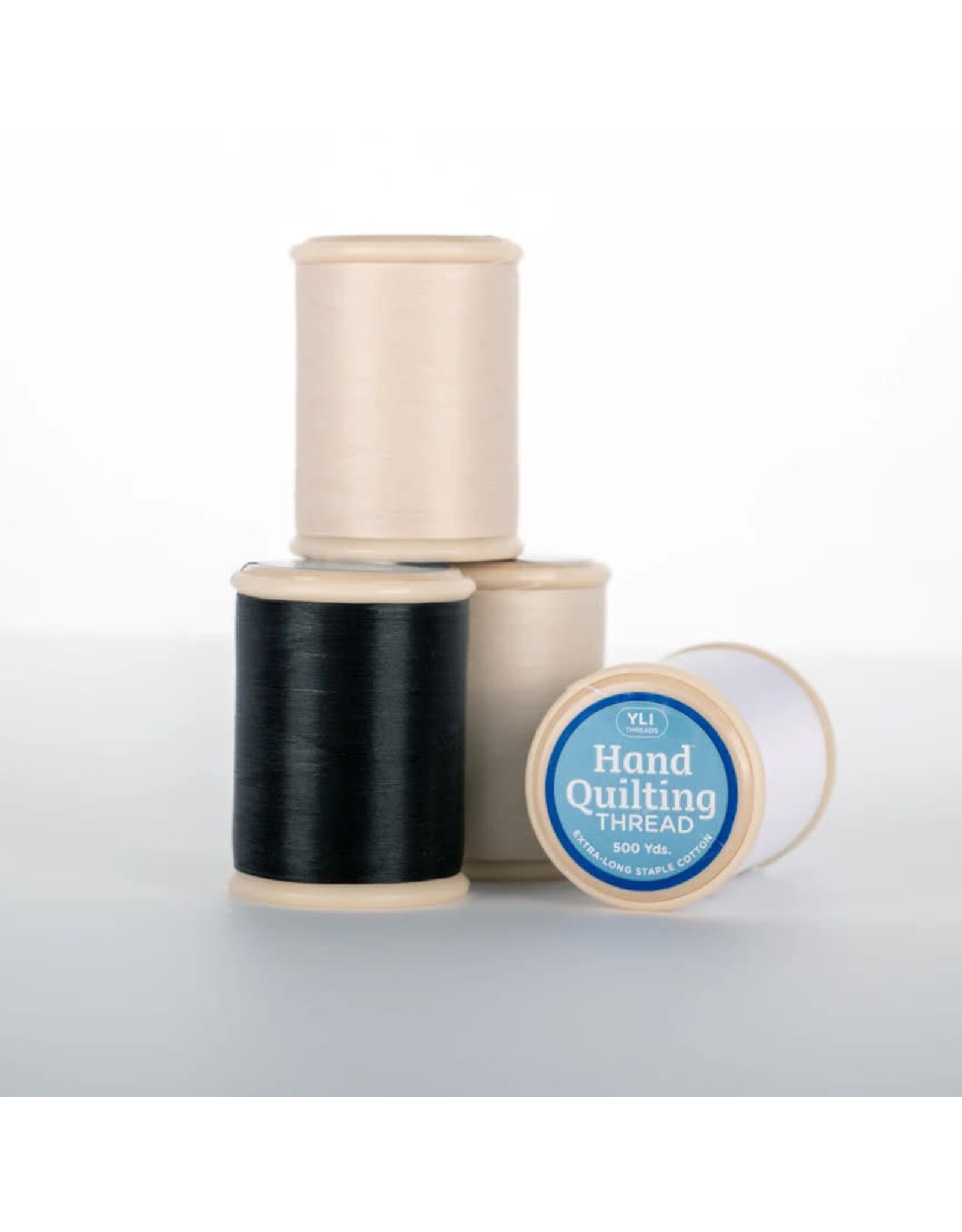YLI YLI Cotton Hand Quilting Thread, BLK Black, 40wt, 3 ply, 500 yd spool