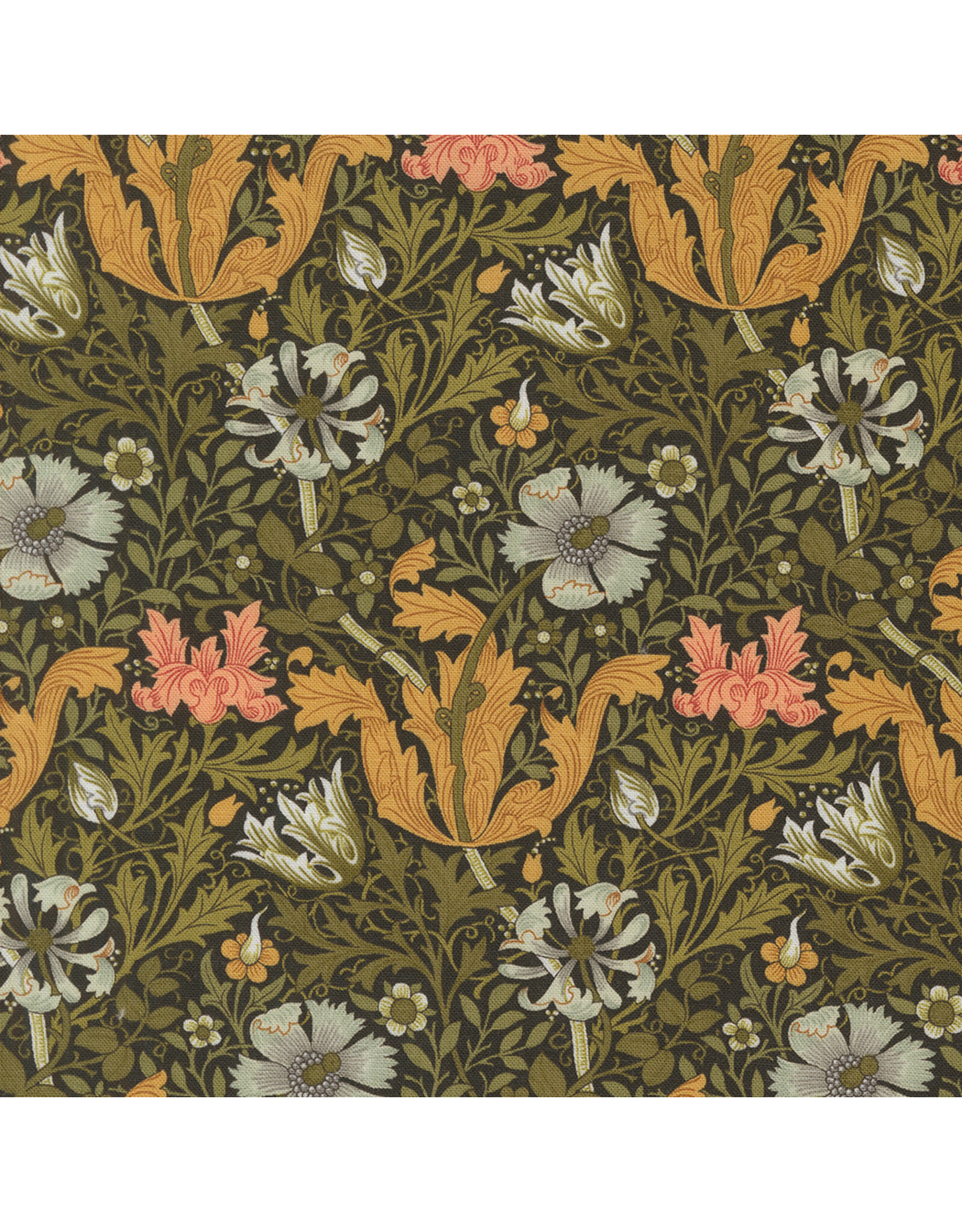 Barbara Brackman Morris Manor, Best of Morris, Compton in Ebony, Fabric Half-Yards