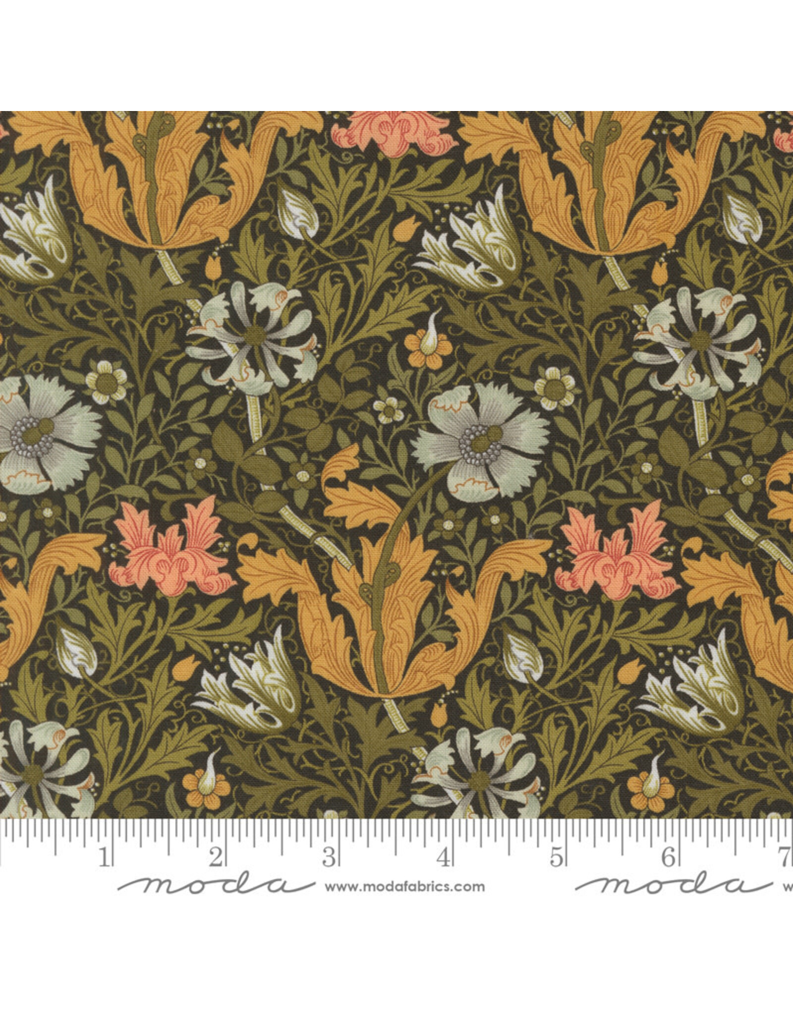 Barbara Brackman Morris Manor, Best of Morris, Compton in Ebony, Fabric Half-Yards