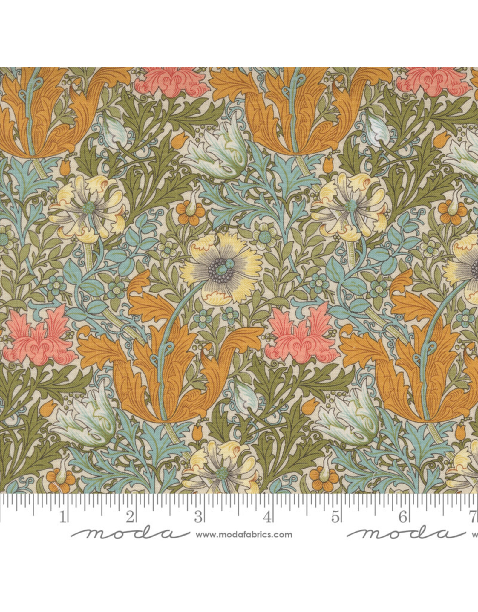 Barbara Brackman Morris Manor, Best of Morris, Compton in Porcelain, Fabric Half-Yards