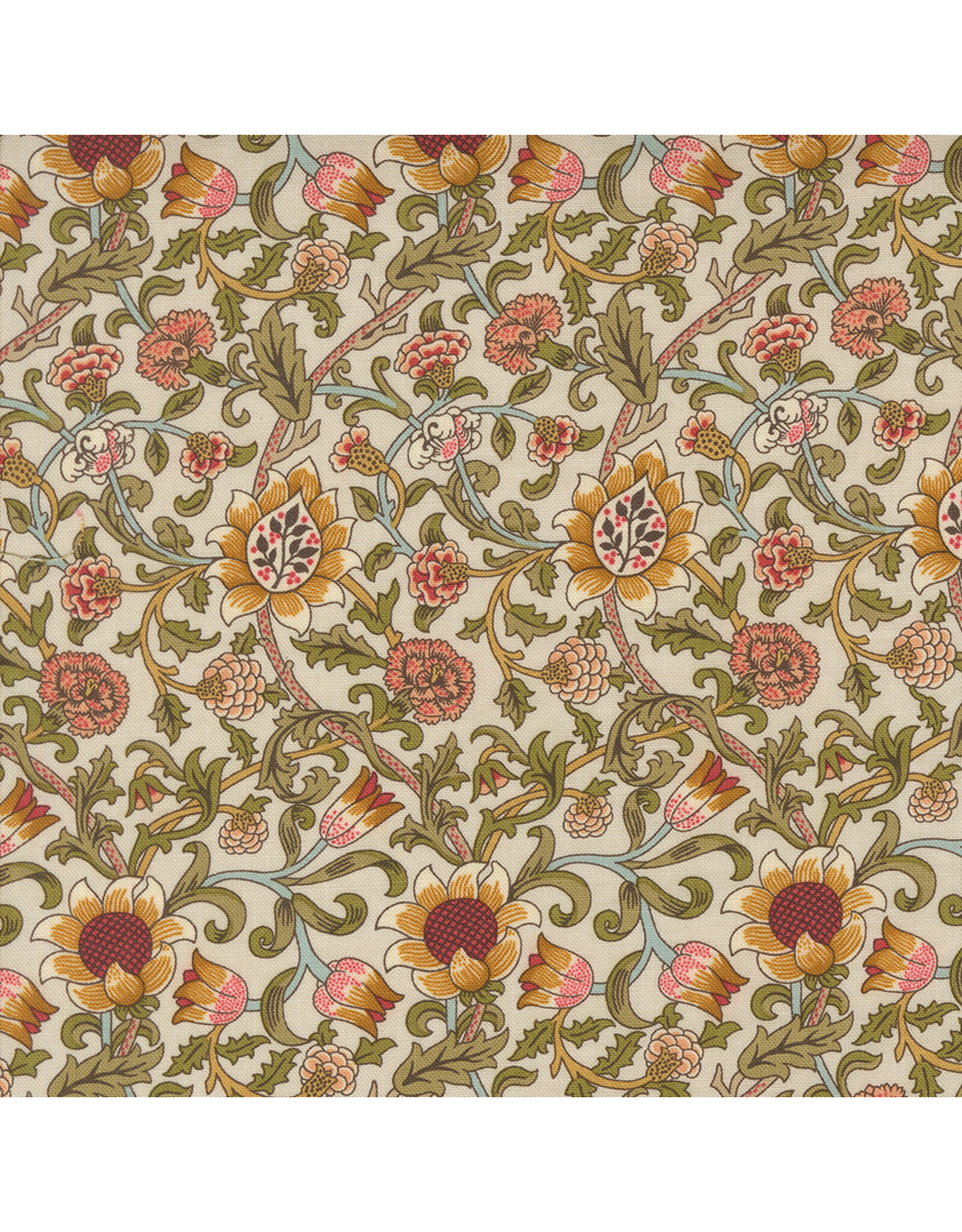 Barbara Brackman Morris Manor, Best of Morris, Evenlode in Porcelain, Fabric Half-Yards