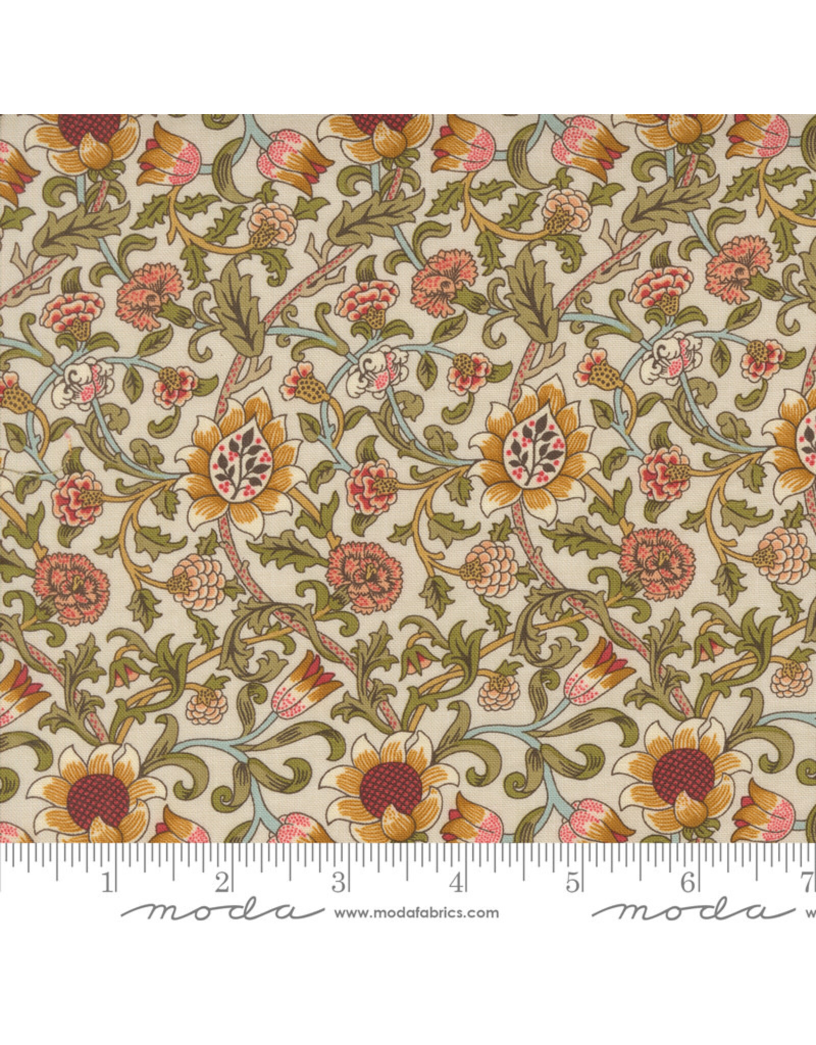 Barbara Brackman Morris Manor, Best of Morris, Evenlode in Porcelain, Fabric Half-Yards