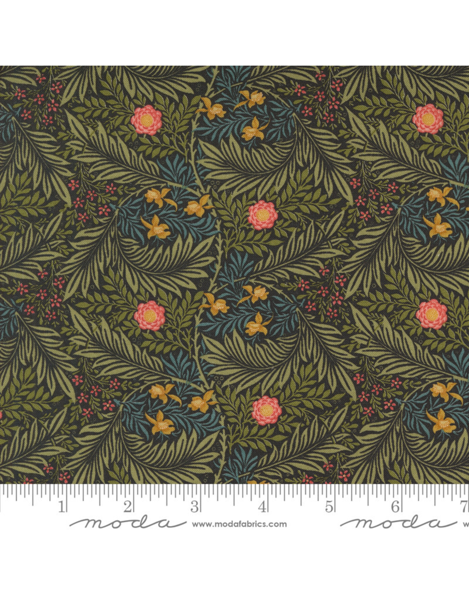 PD's Barbara Brackman Collection Morris Manor, Best of Morris, Larkspur in Ebony, Dinner Napkin