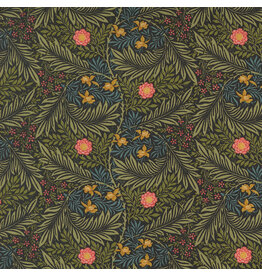 Barbara Brackman Morris Manor, Best of Morris, Larkspur in Ebony, Fabric Half-Yards
