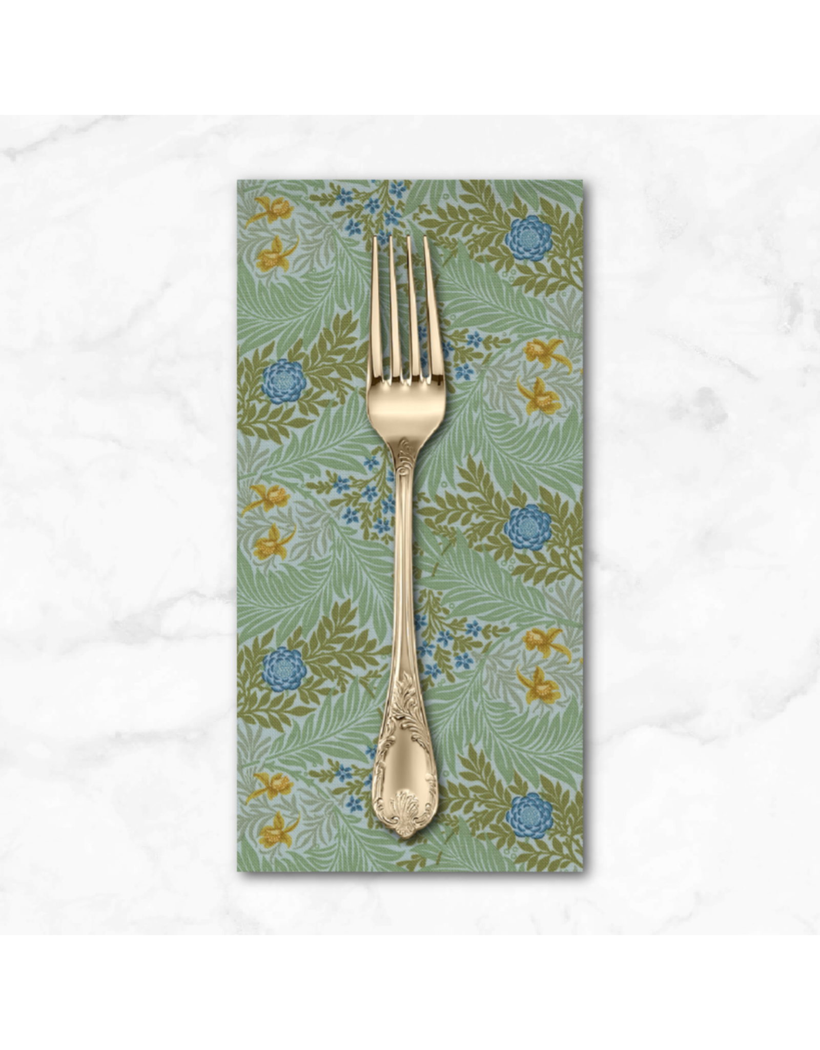 PD's Barbara Brackman Collection Morris Manor, Best of Morris, Larkspur in Sky, Dinner Napkin