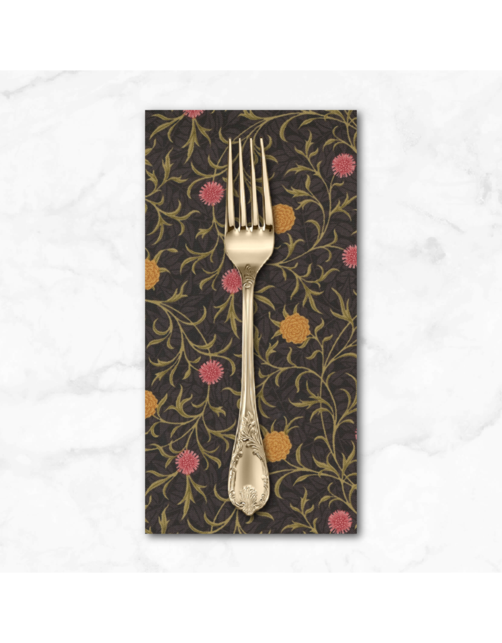 PD's Barbara Brackman Collection Morris Manor, Best of Morris, Scroll in Ebony, Dinner Napkin