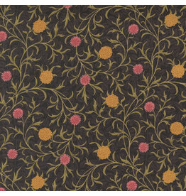 Barbara Brackman Morris Manor, Best of Morris, Scroll in Ebony, Fabric Half-Yards
