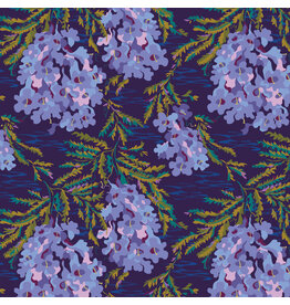 Kathy Doughty Rayon, Wandering Eye, Jacaranda in Cool, Fabric Half-Yards