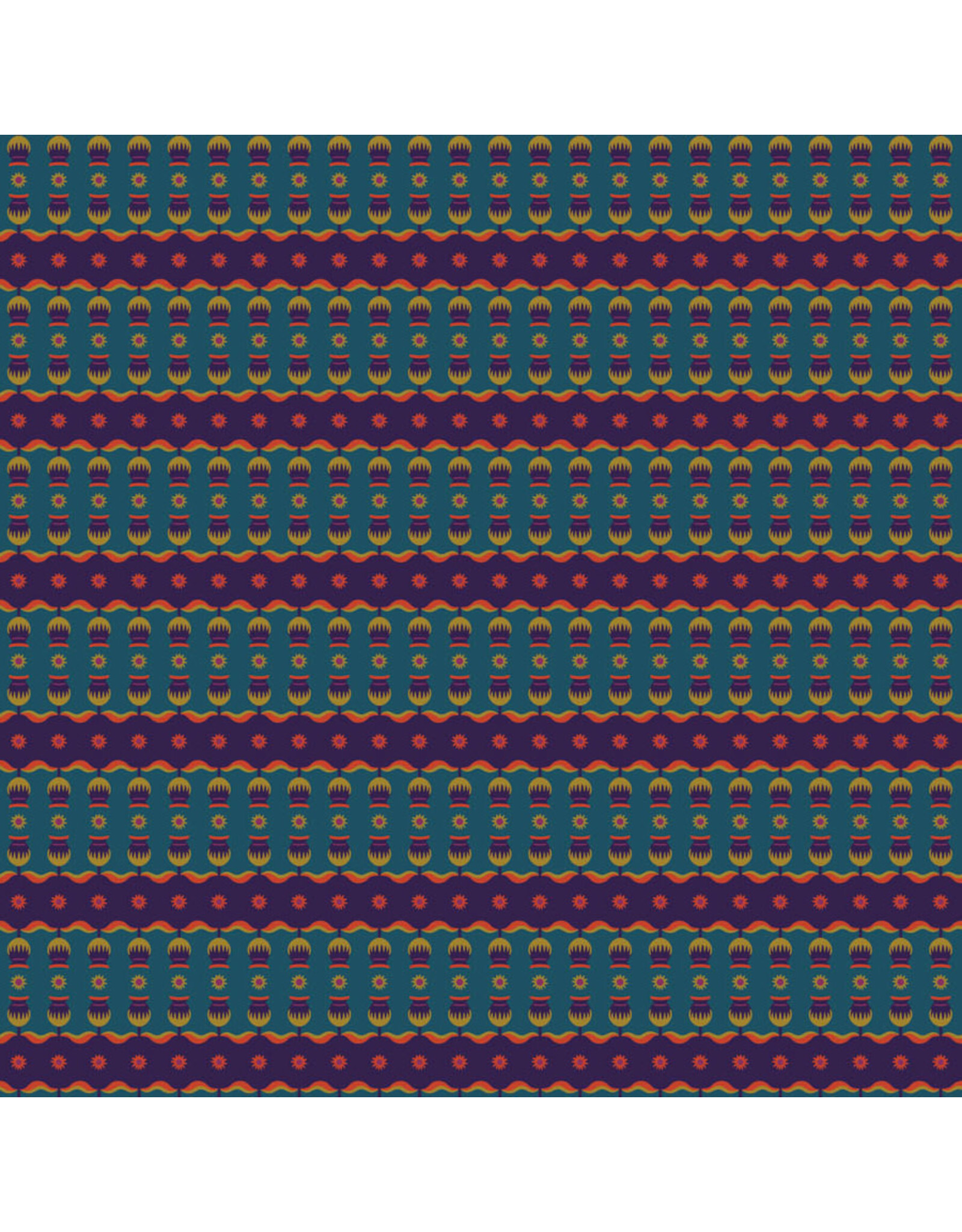 Kathy Doughty Wandering Eye, Gumnut in Cool, Fabric Half-Yards