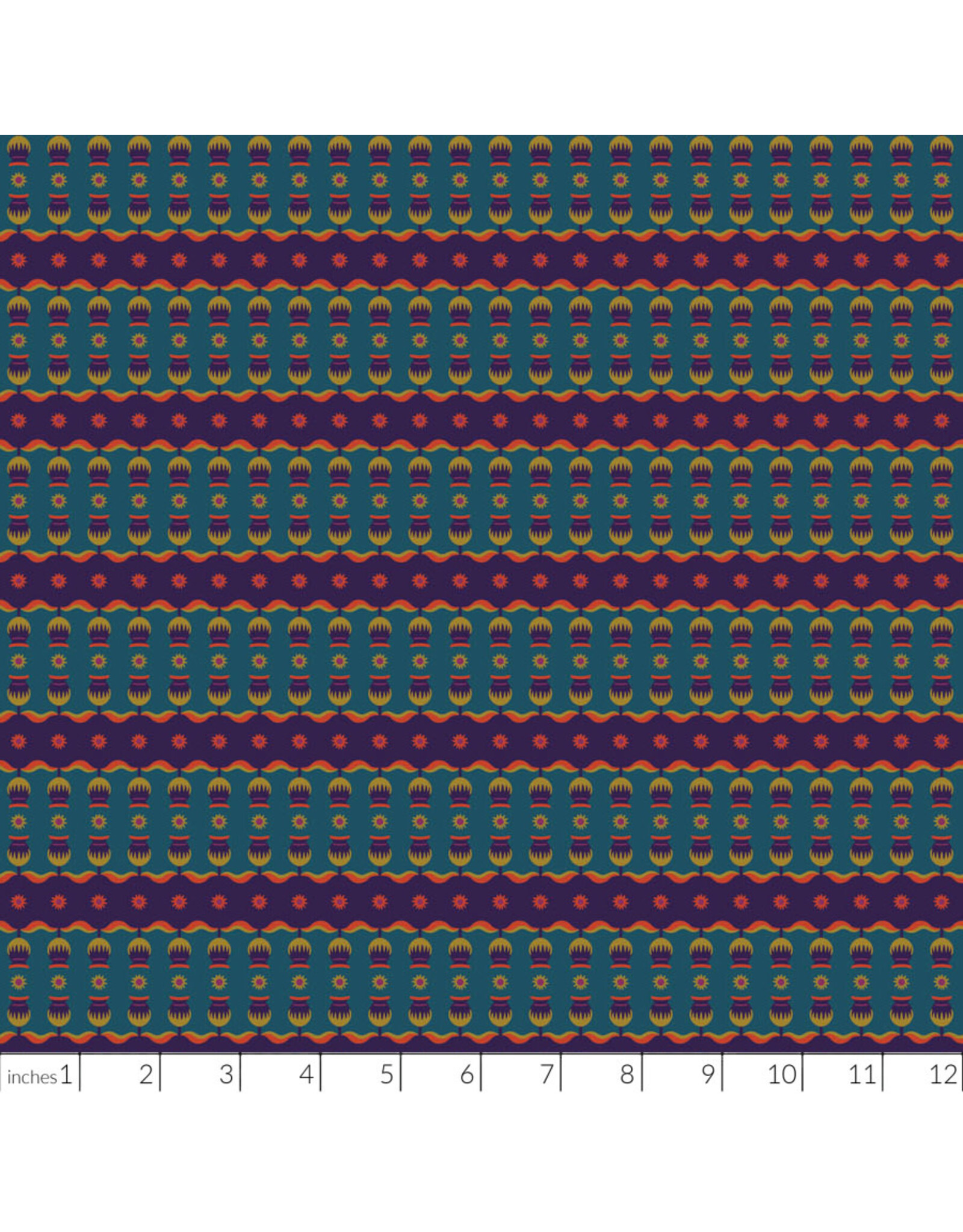 Kathy Doughty ON SALE-5 YARD CUT, Wandering Eye, Gumnut in Cool