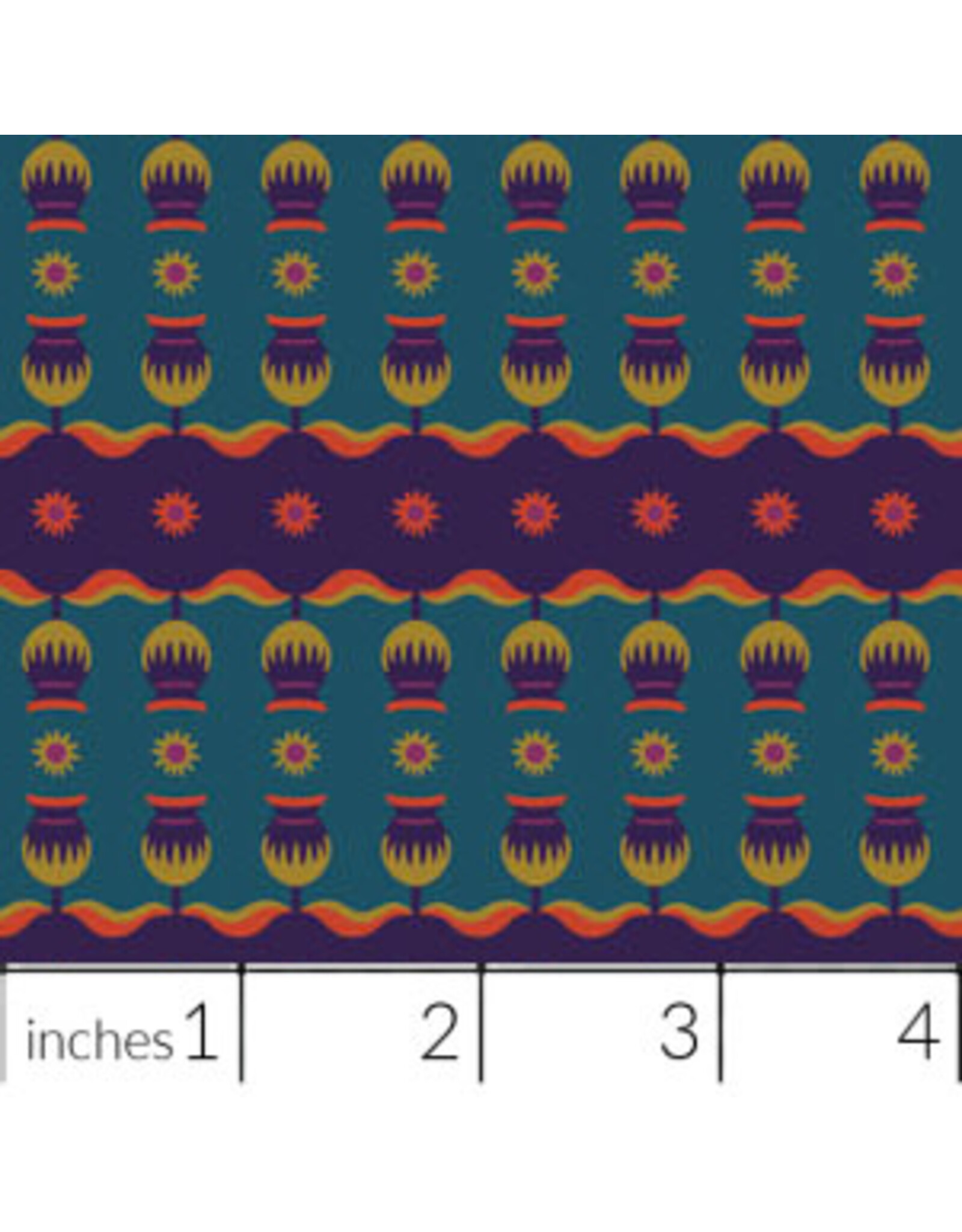 Kathy Doughty ON SALE-5 YARD CUT, Wandering Eye, Gumnut in Cool