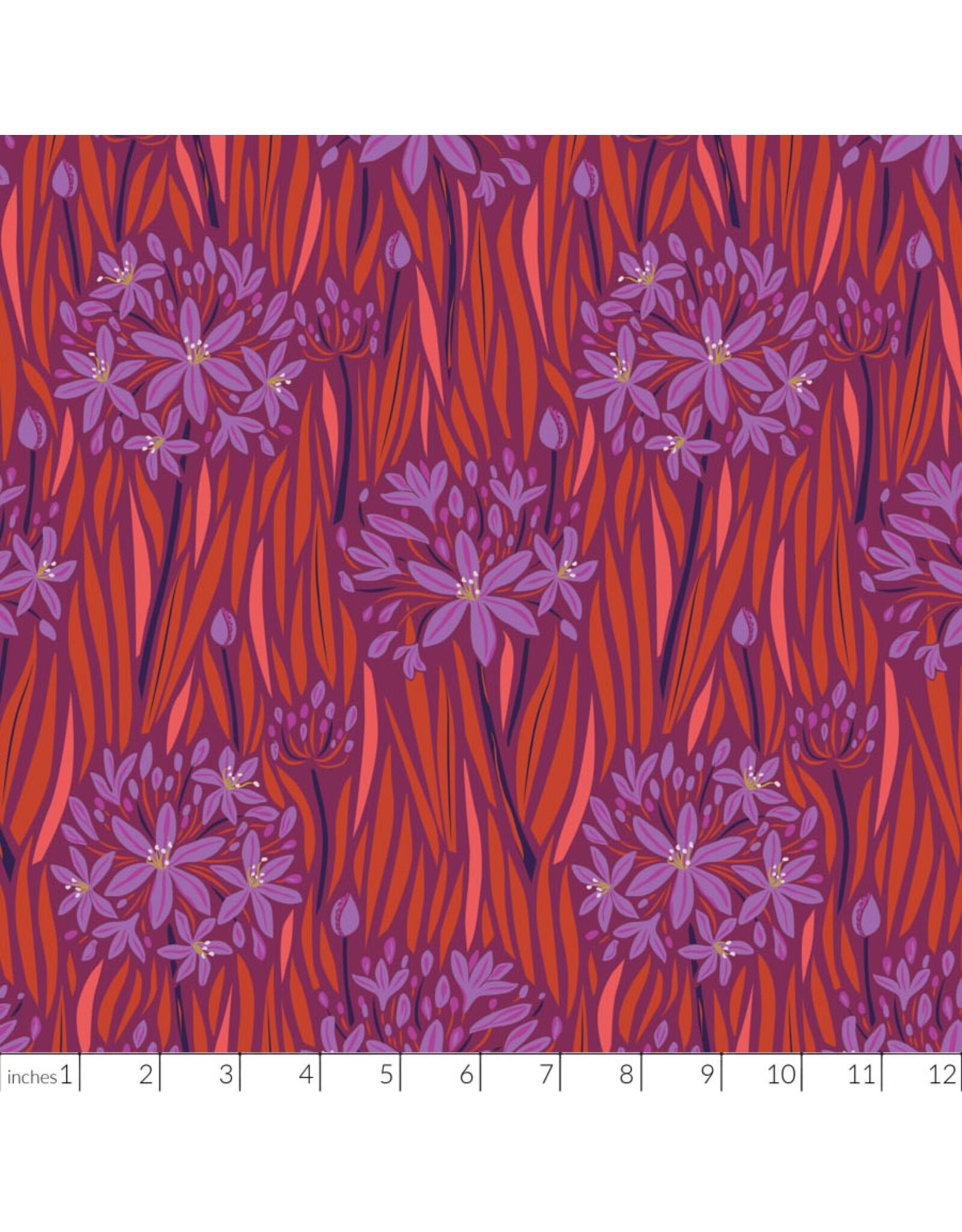 Kathy Doughty Wandering Eye, Agapantha in Warm, Fabric Half-Yards