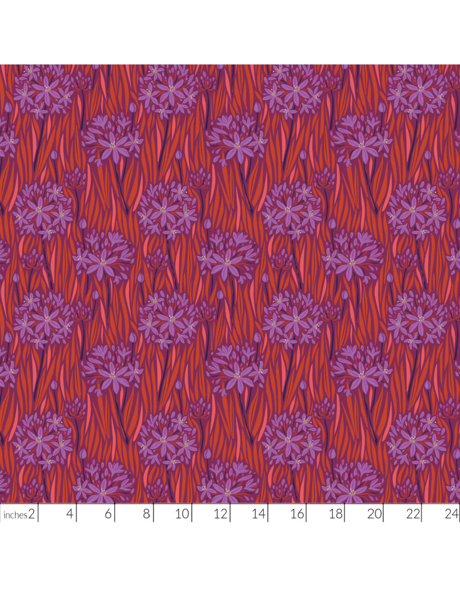 Kathy Doughty ON SALE-5 YARD CUT, Wandering Eye, Agapantha in Warm