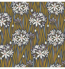 Kathy Doughty Wandering Eye, Agapantha in Neutral, Fabric Half-Yards