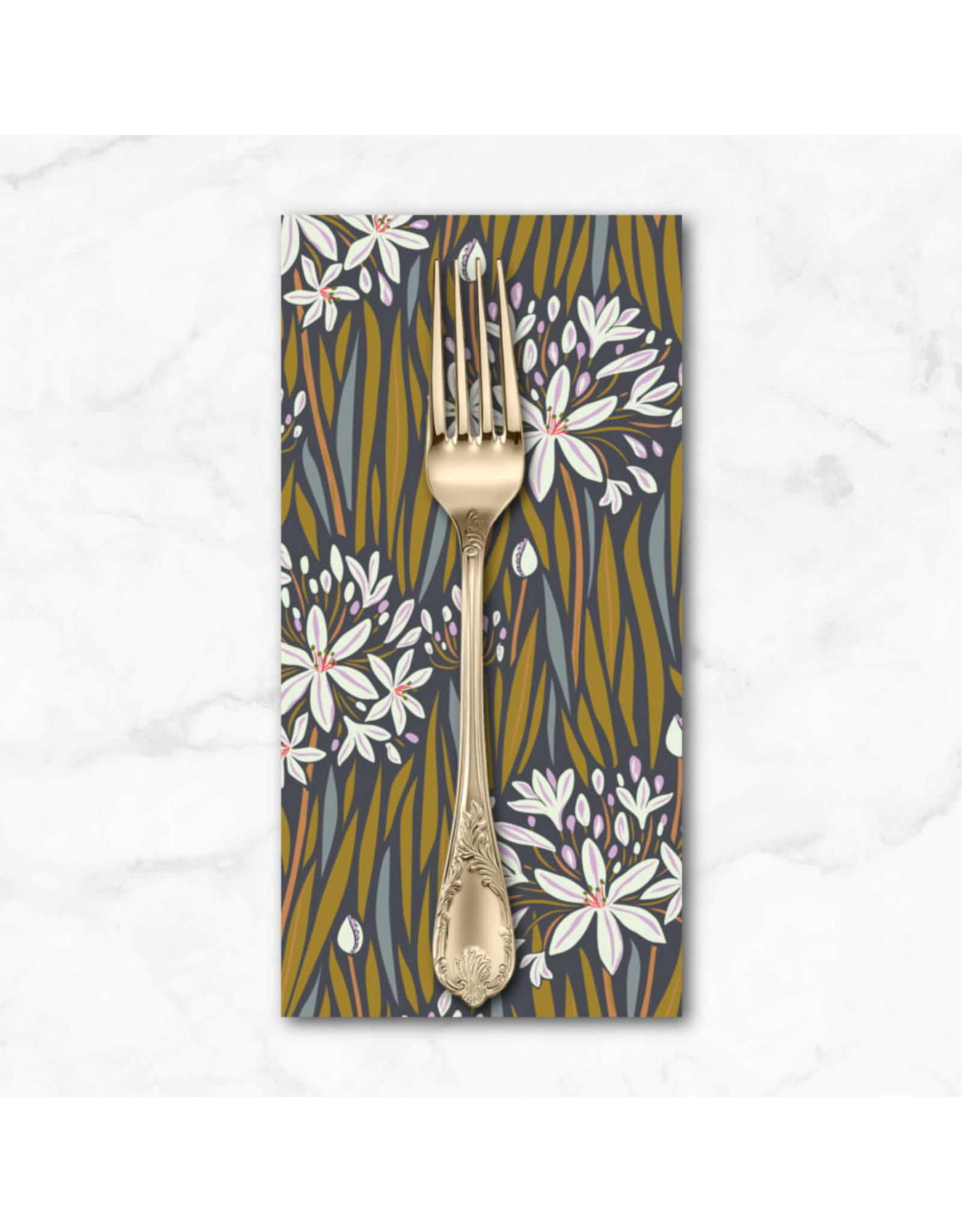 PD's Kathy Doughty Collection Wandering Eye, Agapantha in Neutral, Dinner Napkin