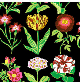 Kaffe Fassett Kaffe Collective 2025, Flower Studies in Black, Fabric Half-Yards