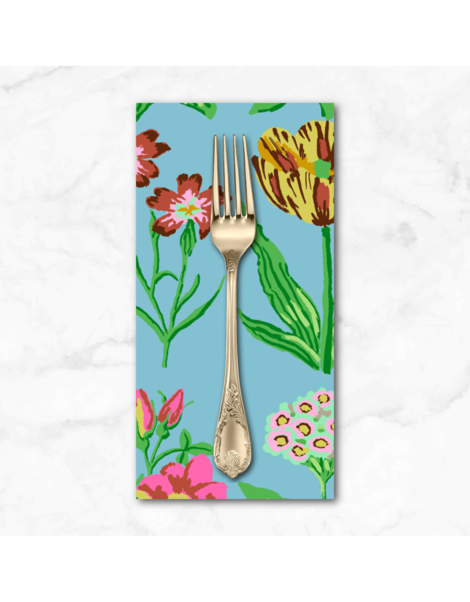 PD's Kaffe Fassett Collection Kaffe Collective 2025, Flower Studies in Blue, Dinner Napkin