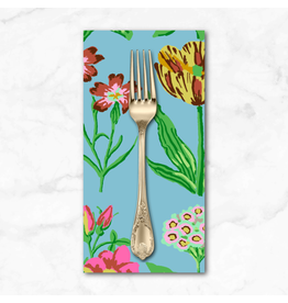 PD's Kaffe Fassett Collection Kaffe Collective, Flower Studies in Blue, Dinner Napkin