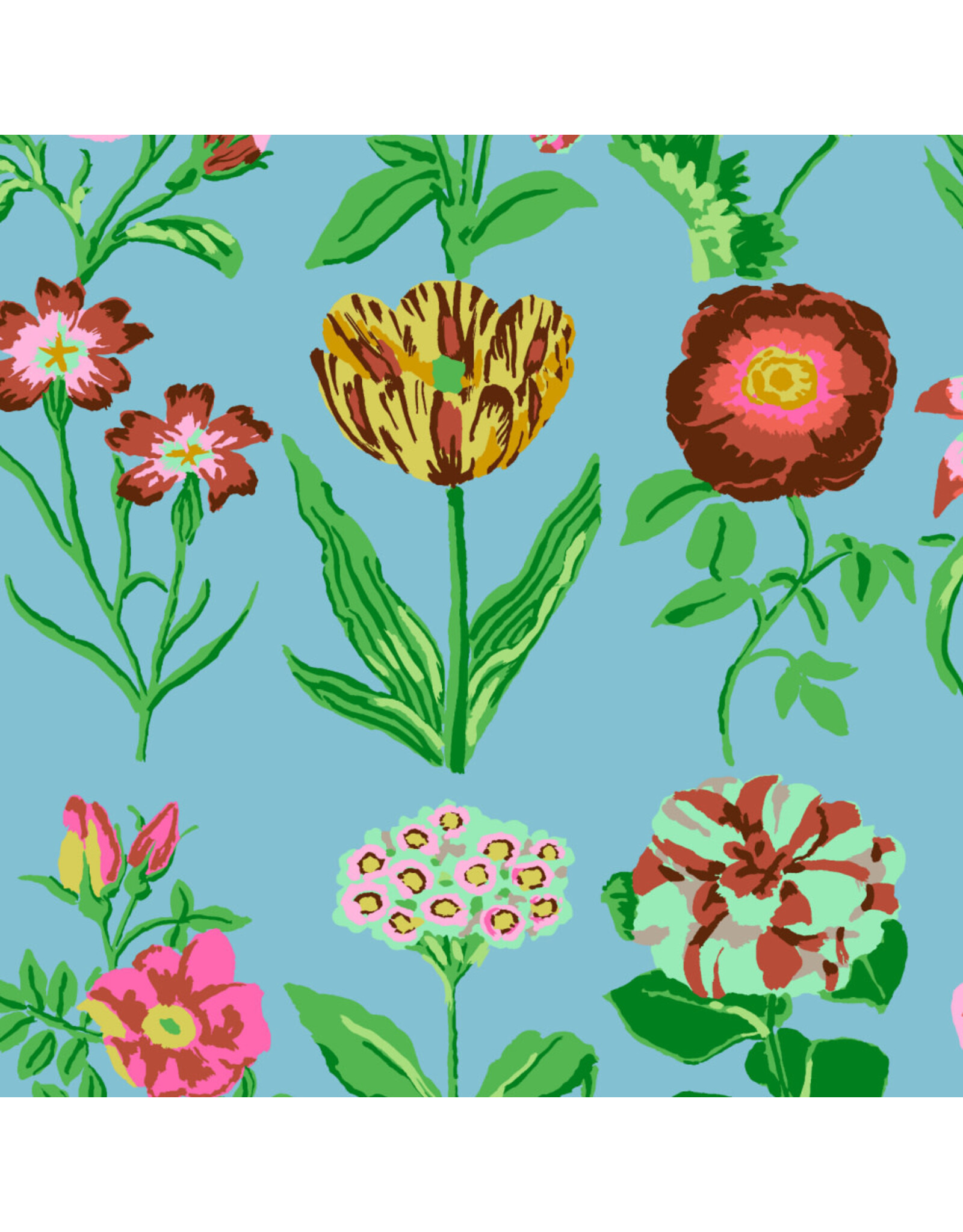Kaffe Fassett Collective Kaffe Collective, Flower Studies in Blue, Fabric Half-Yards