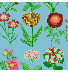 Kaffe Fassett Kaffe Collective 2025, Flower Studies in Blue, Fabric Half-Yards