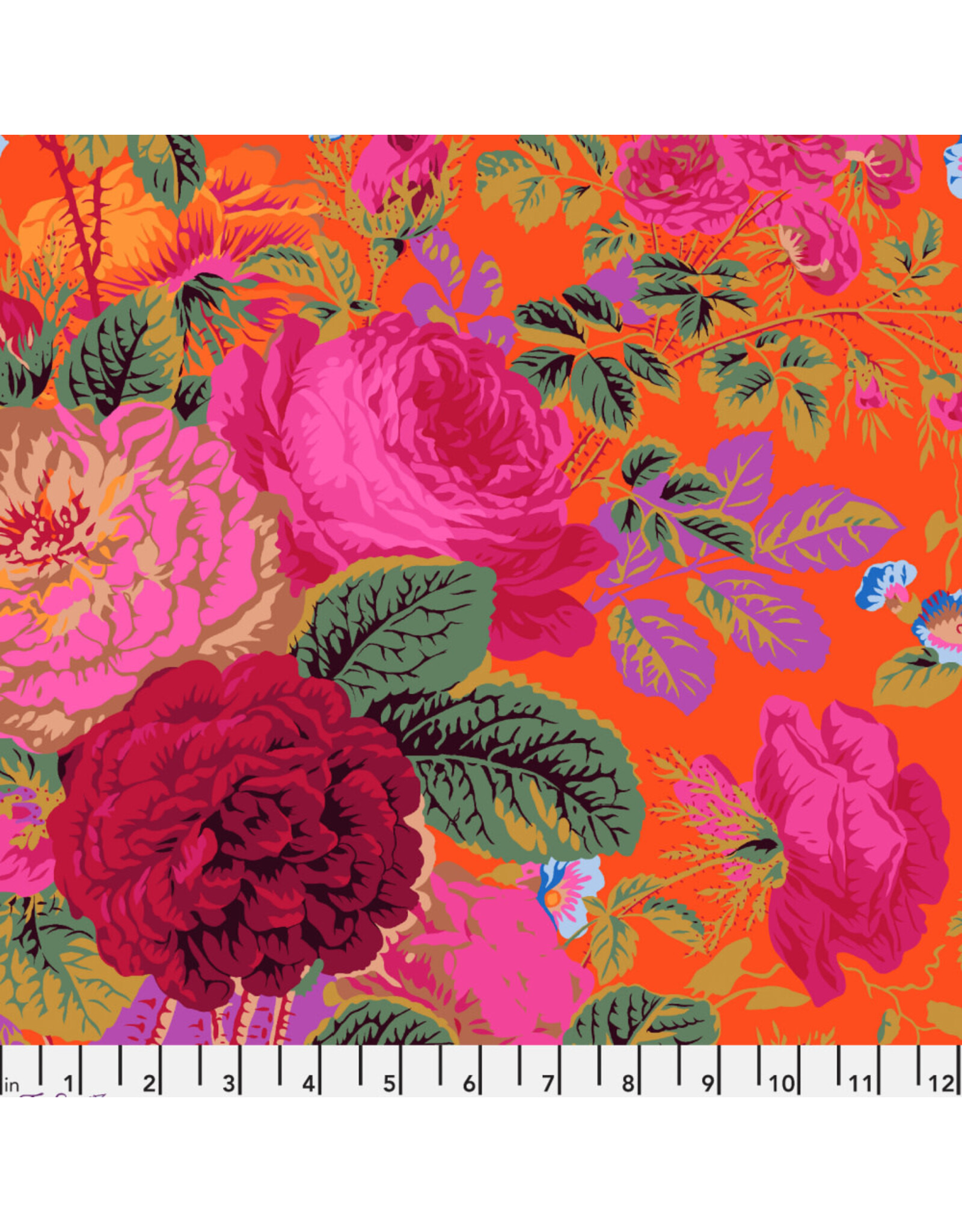 Kaffe Fassett Collective Kaffe Collective, Gradi Floral in Tomato, Fabric Half-Yards