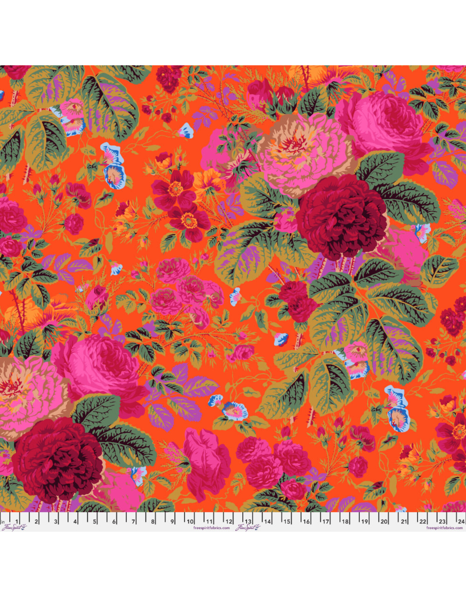 Kaffe Fassett Kaffe Collective 2025, Gradi Floral in Tomato, Fabric Half-Yards