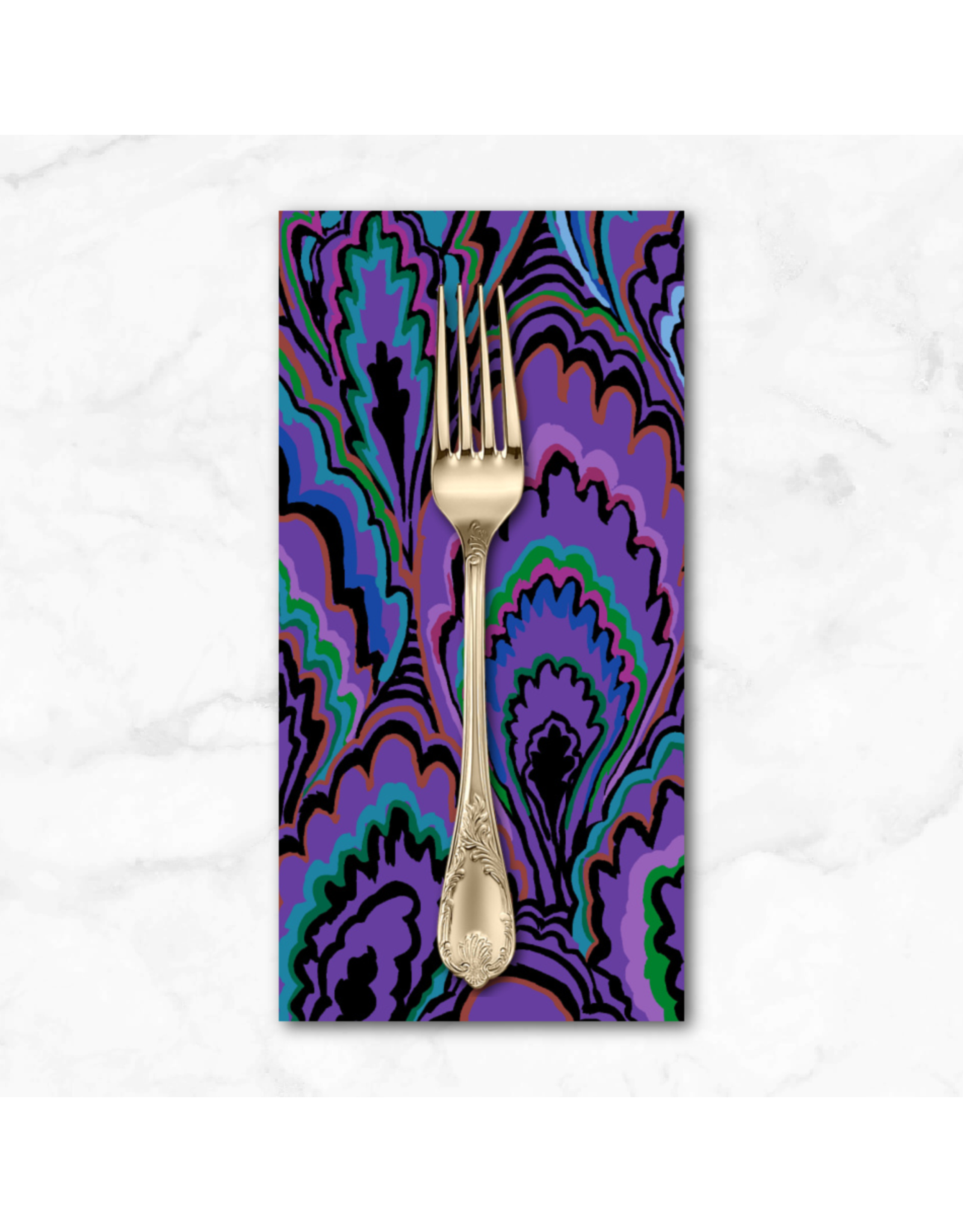 PD's Kaffe Fassett Collection Kaffe Collective, Marble Scallops in Purple, Dinner Napkin