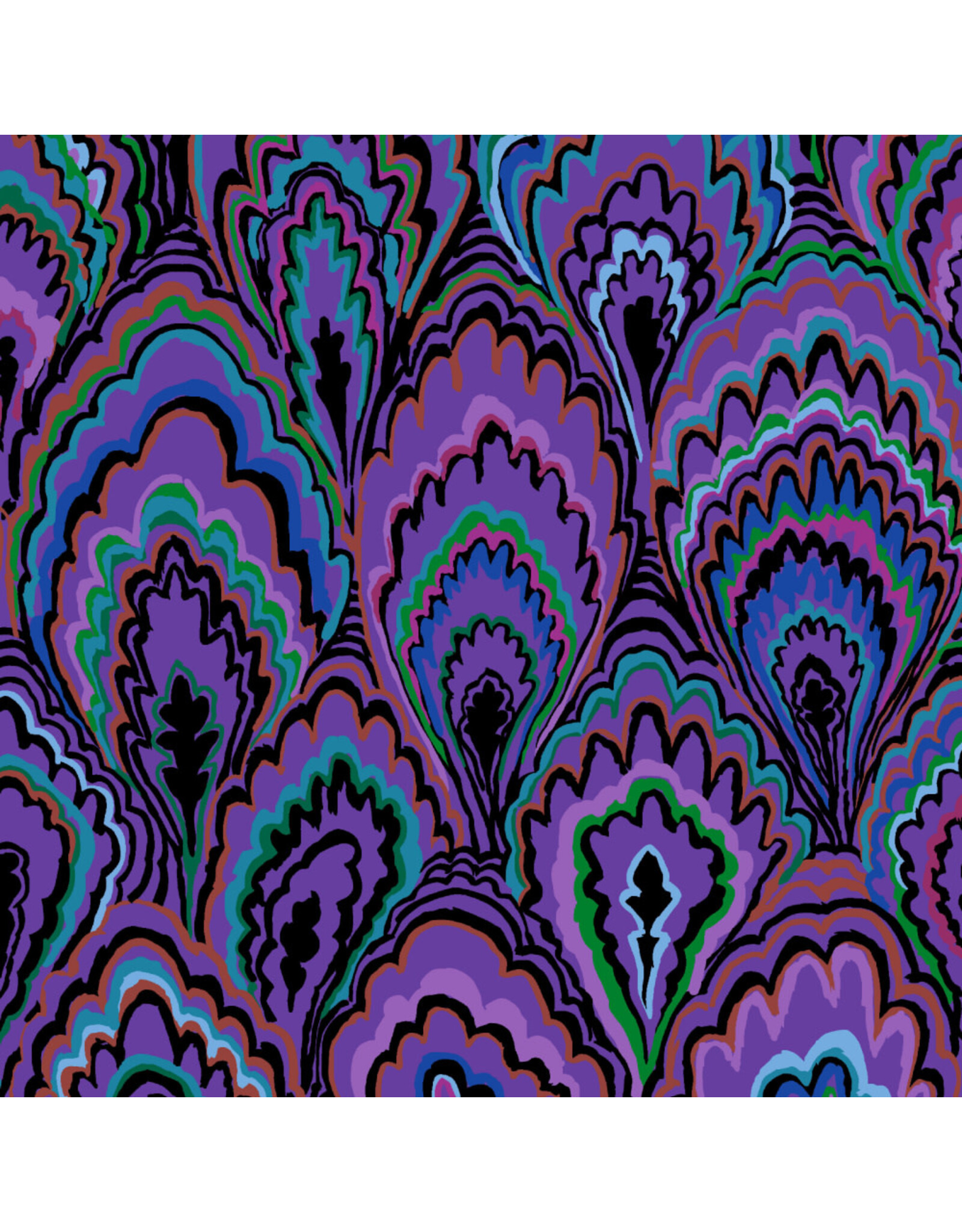 Kaffe Fassett Kaffe Collective 2025, Marble Scallops in Purple, Fabric Half-Yards