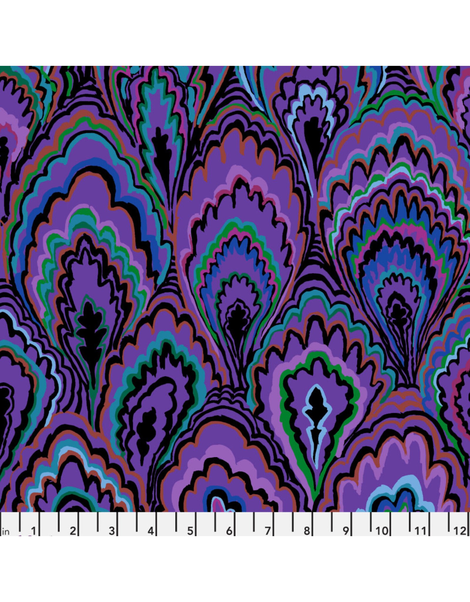 Kaffe Fassett Collective Kaffe Collective 2025, Marble Scallops in Purple, Fabric Half-Yards