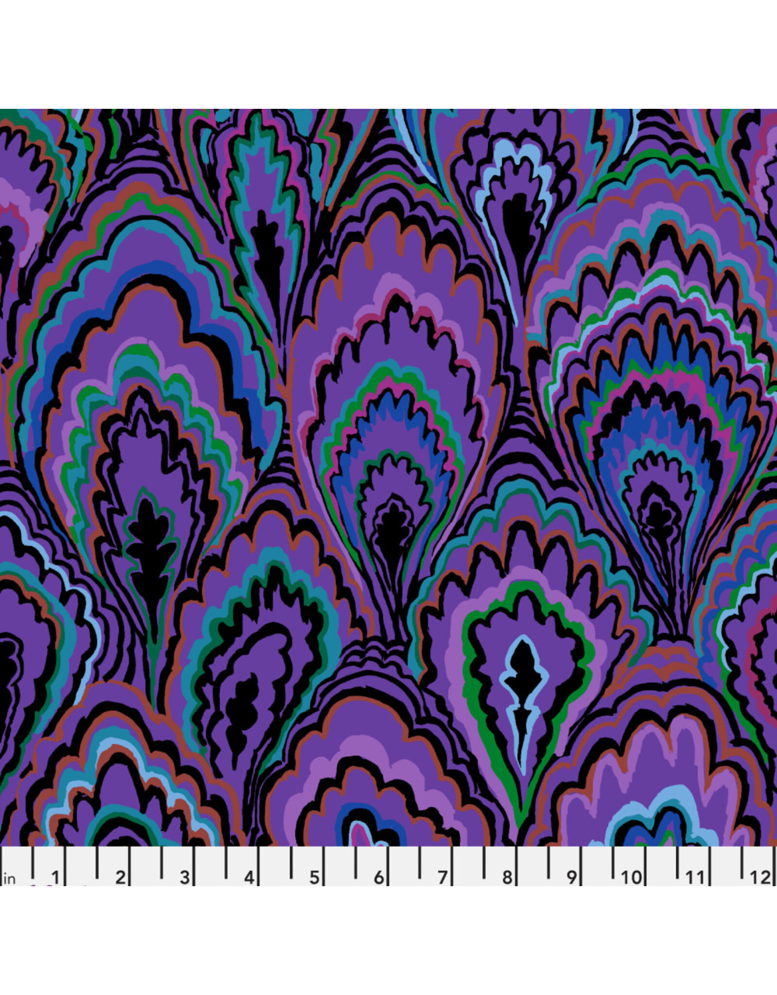 Kaffe Fassett Kaffe Collective 2025, Marble Scallops in Purple, Fabric Half-Yards