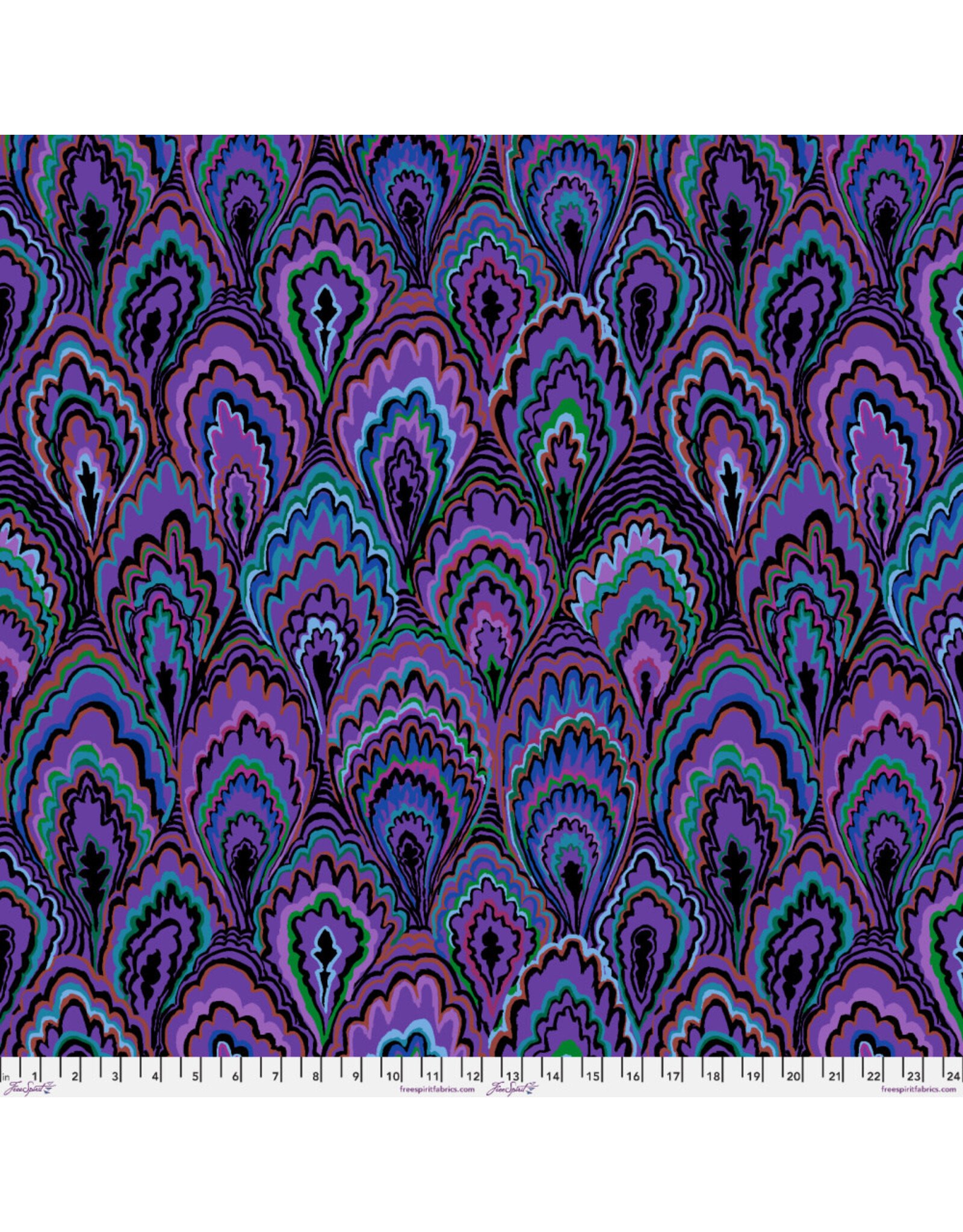 Kaffe Fassett Collective Kaffe Collective 2025, Marble Scallops in Purple, Fabric Half-Yards